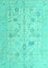 Machine Washable Oriental Turquoise Traditional Area Rugs, wshabs4935turq