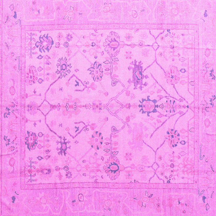 Square Machine Washable Oriental Pink Traditional Rug, wshabs4935pnk