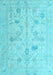 Machine Washable Oriental Light Blue Traditional Rug, wshabs4935lblu
