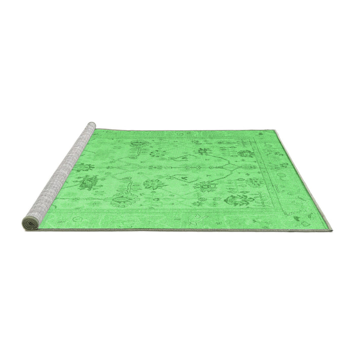 Sideview of Machine Washable Oriental Emerald Green Traditional Area Rugs, wshabs4935emgrn