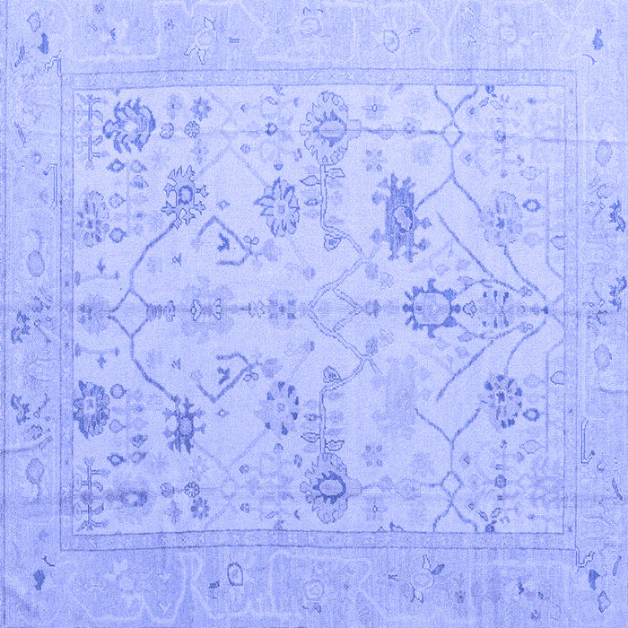 Square Machine Washable Oriental Blue Traditional Rug, wshabs4935blu