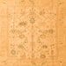 Square Oriental Orange Traditional Rug, abs4935org