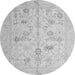 Round Oriental Gray Traditional Rug, abs4935gry