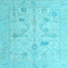 Square Machine Washable Oriental Light Blue Traditional Rug, wshabs4935lblu