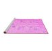 Sideview of Machine Washable Oriental Pink Traditional Rug, wshabs4935pnk