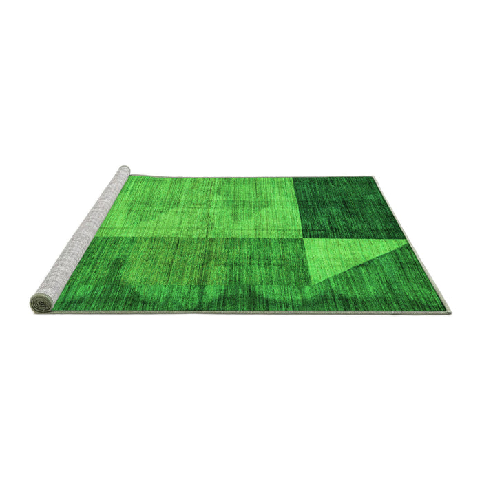 Sideview of Machine Washable Abstract Green Modern Area Rugs, wshabs4936grn