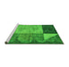 Sideview of Machine Washable Abstract Green Modern Area Rugs, wshabs4936grn