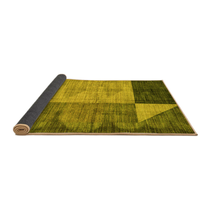 Sideview of Abstract Yellow Modern Rug, abs4936yw