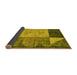 Sideview of Abstract Yellow Modern Rug, abs4936yw