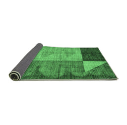 Sideview of Abstract Emerald Green Modern Rug, abs4936emgrn