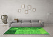 Machine Washable Abstract Green Modern Area Rugs in a Living Room,, wshabs4936grn