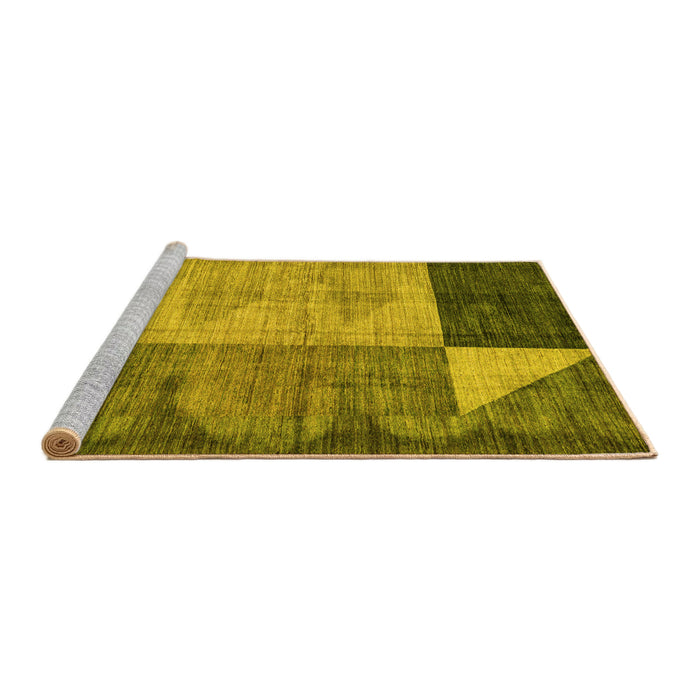 Sideview of Machine Washable Abstract Yellow Modern Rug, wshabs4936yw