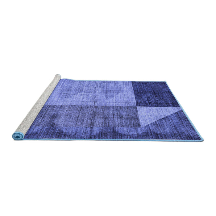 Sideview of Machine Washable Abstract Blue Modern Rug, wshabs4936blu