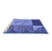 Sideview of Machine Washable Abstract Blue Modern Rug, wshabs4936blu