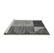 Sideview of Machine Washable Abstract Gray Modern Rug, wshabs4936gry