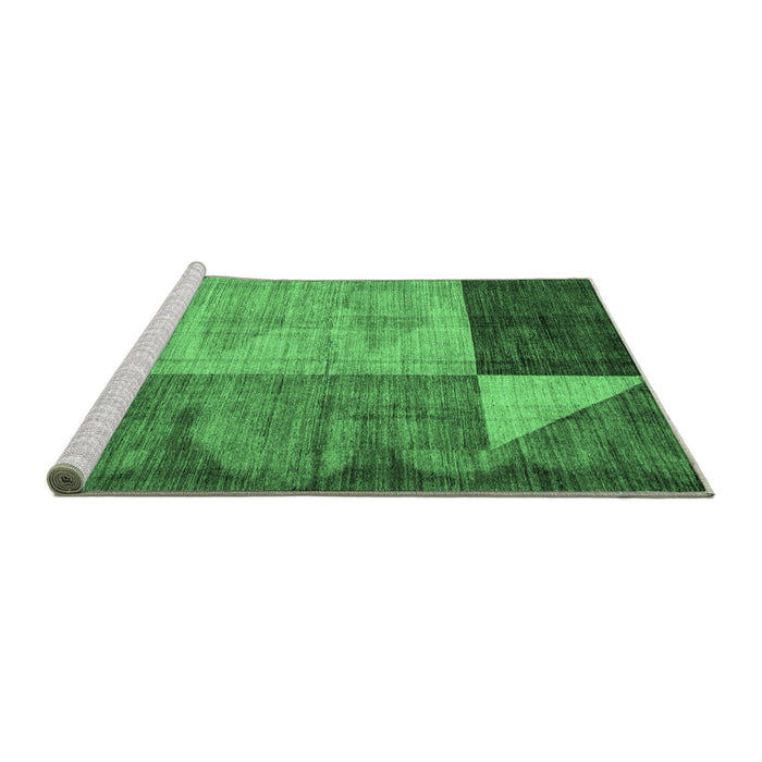 Sideview of Machine Washable Abstract Emerald Green Modern Area Rugs, wshabs4936emgrn