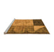 Sideview of Machine Washable Abstract Orange Modern Area Rugs, wshabs4936org