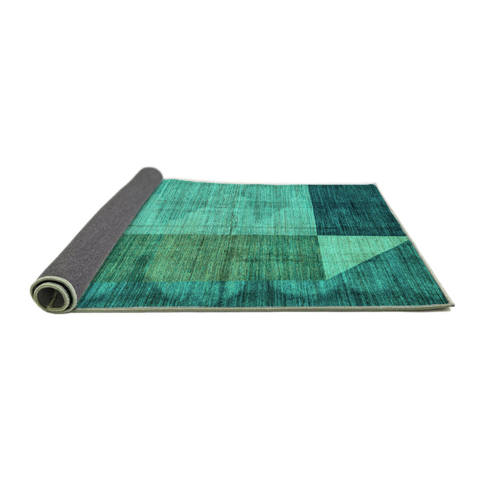 Sideview of Abstract Turquoise Modern Rug, abs4936turq