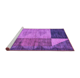 Sideview of Machine Washable Abstract Purple Modern Area Rugs, wshabs4936pur