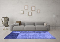 Machine Washable Abstract Blue Modern Rug, wshabs4936blu