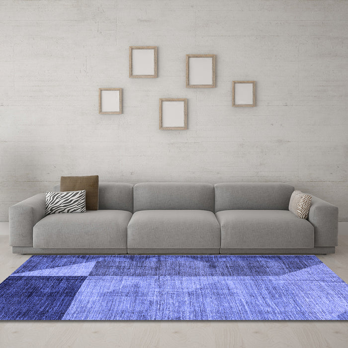 Machine Washable Abstract Blue Modern Rug in a Living Room, wshabs4936blu