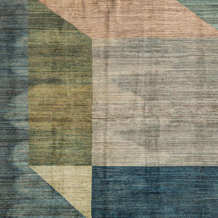 Square Machine Washable Abstract Gray Rug, wshabs4936