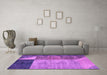 Machine Washable Abstract Purple Modern Area Rugs in a Living Room, wshabs4936pur