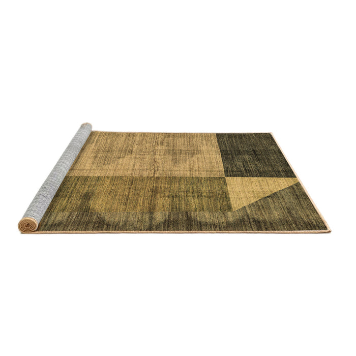 Sideview of Machine Washable Abstract Brown Modern Rug, wshabs4936brn