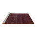 Sideview of Machine Washable Abstract Chestnut Brown Rug, wshabs4937