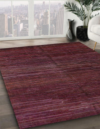 Abstract Chestnut Brown Modern Rug, abs4937