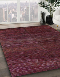 Abstract Chestnut Brown Modern Rug in Family Room, abs4937