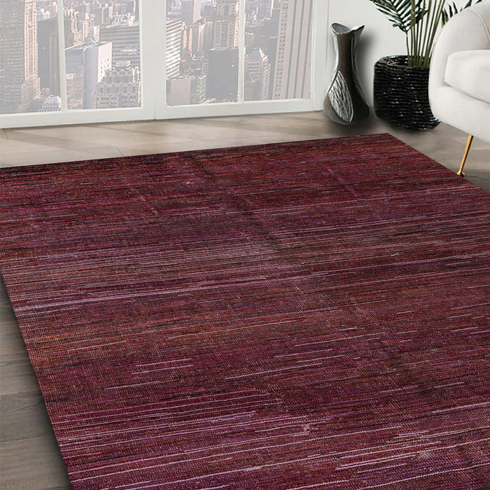 Abstract Chestnut Brown Modern Rug in Family Room, abs4937