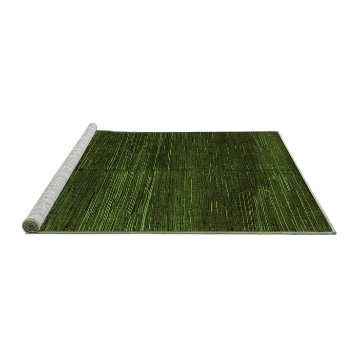 Sideview of Machine Washable Abstract Green Modern Area Rugs, wshabs4937grn