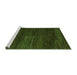 Sideview of Machine Washable Abstract Green Modern Area Rugs, wshabs4937grn