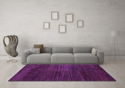 Machine Washable Abstract Purple Modern Area Rugs in a Living Room, wshabs4937pur