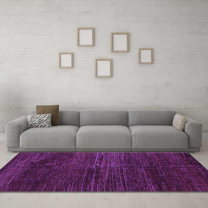 Machine Washable Abstract Purple Modern Area Rugs in a Living Room, wshabs4937pur