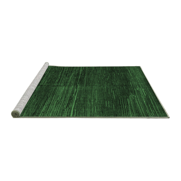 Sideview of Machine Washable Abstract Emerald Green Modern Area Rugs, wshabs4937emgrn