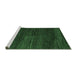 Sideview of Machine Washable Abstract Emerald Green Modern Area Rugs, wshabs4937emgrn