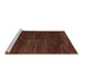 Sideview of Machine Washable Abstract Brown Modern Rug, wshabs4937brn