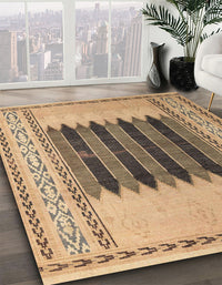 Abstract Sienna Brown Modern Rug, abs4938