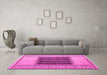 Machine Washable Abstract Pink Modern Rug in a Living Room, wshabs4938pnk