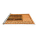 Sideview of Machine Washable Abstract Orange Modern Area Rugs, wshabs4938org