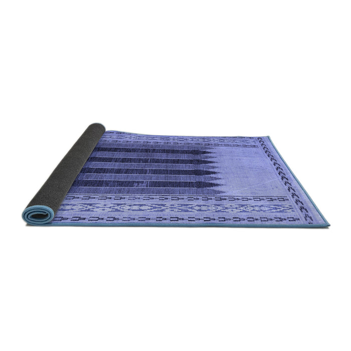 Sideview of Abstract Blue Modern Rug, abs4938blu