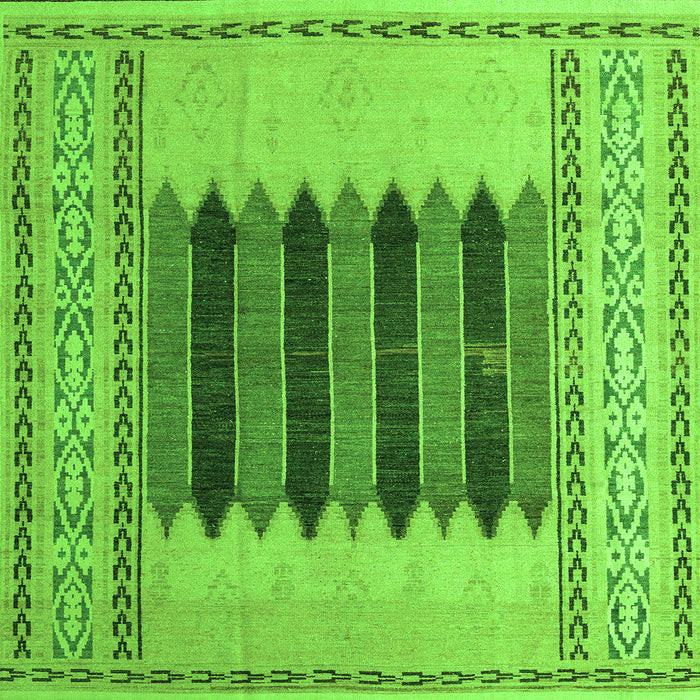 Square Abstract Green Modern Rug, abs4938grn