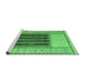 Sideview of Machine Washable Abstract Emerald Green Modern Area Rugs, wshabs4938emgrn