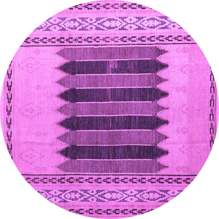 Round Abstract Purple Modern Rug, abs4938pur