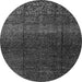 Round Machine Washable Abstract Gray Modern Rug, wshabs4939gry