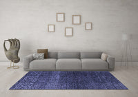 Machine Washable Abstract Blue Modern Rug, wshabs4939blu