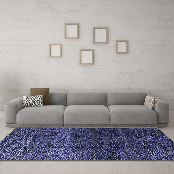 Machine Washable Abstract Blue Modern Rug in a Living Room, wshabs4939blu