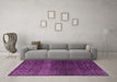 Machine Washable Abstract Purple Modern Area Rugs in a Living Room, wshabs4939pur